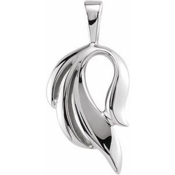 14K White Freeform Pendant